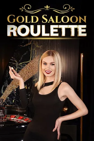 Gold Saloon Roulette: Titelkarte mit Croupière und Roulettekessel