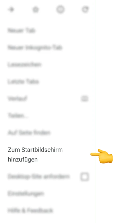 Android-Menü mit hervorgehobener Aktion Zum Startbildschirm hinzufügen Android-Menü mit hervorgehobener Aktion Zum Startbildschirm hinzufügen